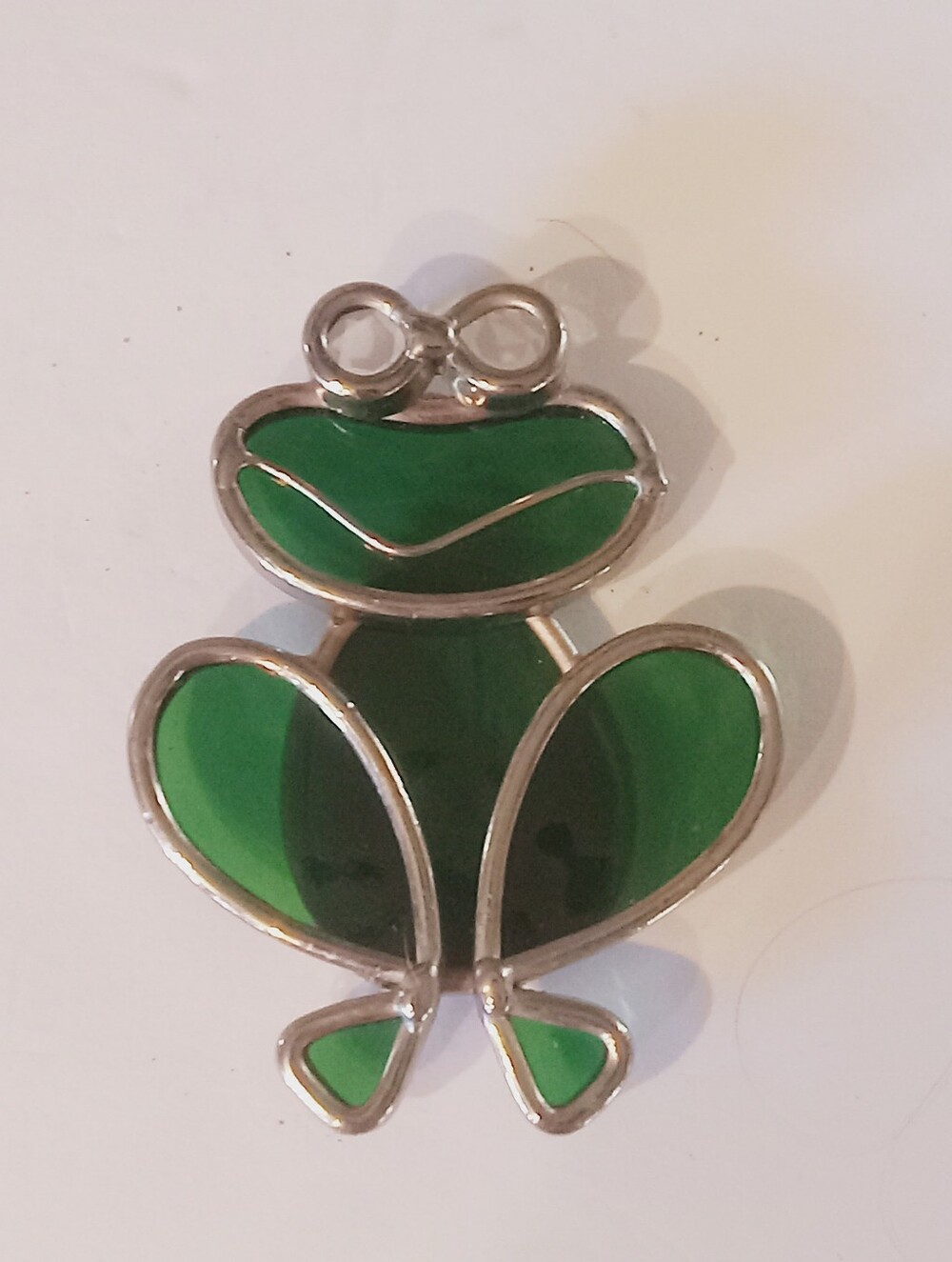VTG Stained Glass Frog Suncatcher Excellent Condition!